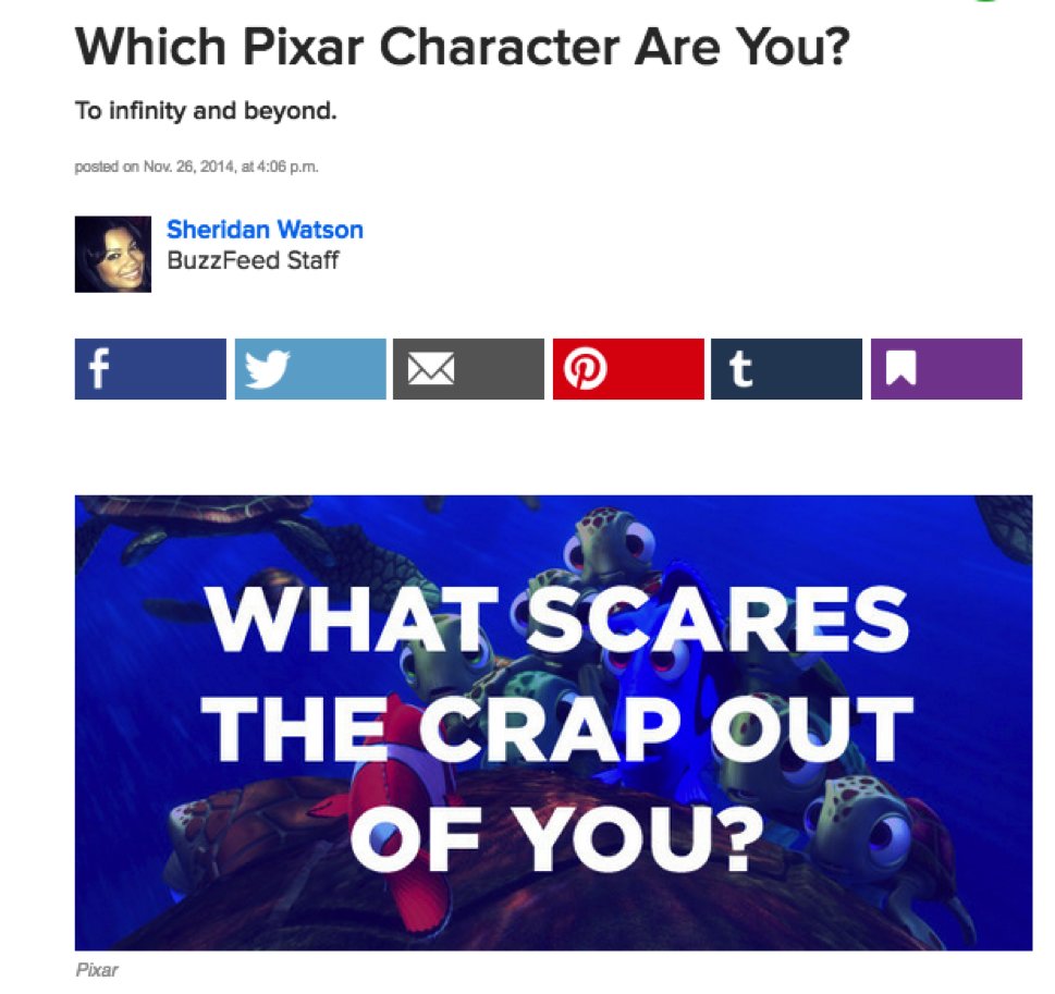 Buzzfeed uses personality tests take advantage of the Barnum Effect. Buzzfeed uses personality tests take advantage of the Barnum Effect.